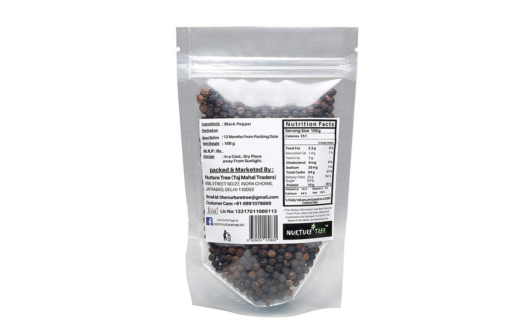 Nurture Tree Kali Mirch, Black Pepper    Pack  100 grams